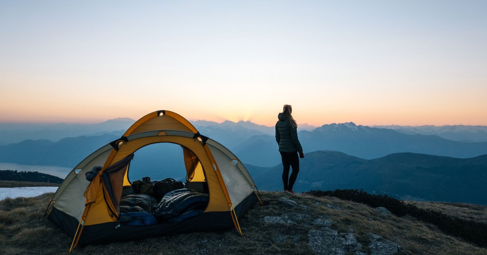 An image of a group of people at various wild camping destinations